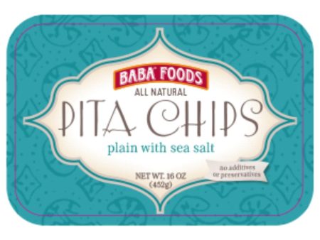 Baba Foods - All Natural Pita Chips Plain with Sea Salt, 16 oz Hot on Sale