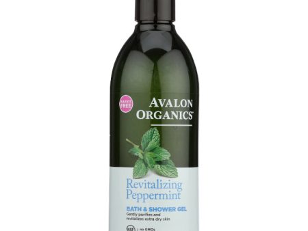 Avalon Organics - Bath & Shower Gel Peppermint, 12 oz - Pack of 1 For Sale