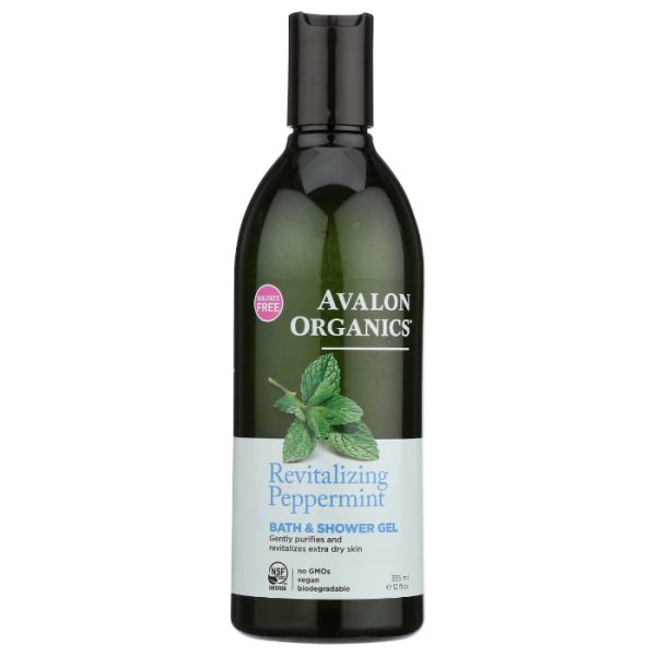 Avalon Organics - Bath & Shower Gel Peppermint, 12 oz - Pack of 1 For Sale