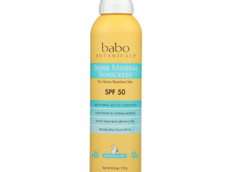 Babobotani - Sunscreen SPF 50 Sheer Mineral, 6 oz Discount