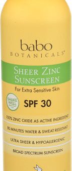 Babobotani - Sunscreen SPF 30 Zinc, 6 oz Supply