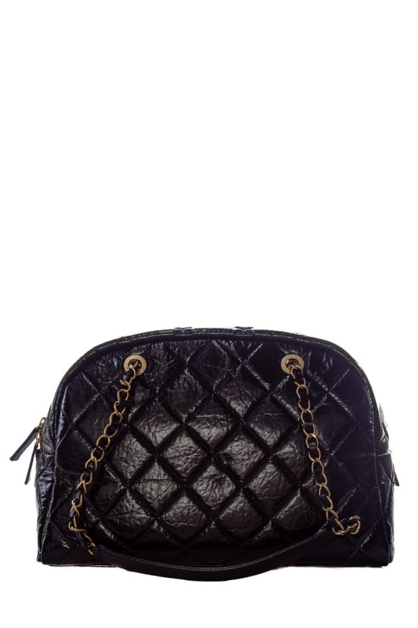 Chanel Black CC diamond Quilted Bowling GHW  Handbag ( 2023 Cruise) Supply