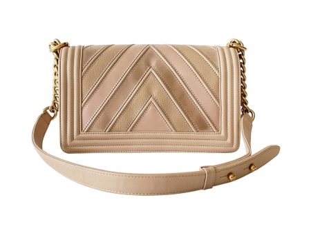 Chanel Medium Chevron Leather Boy Bag on Sale