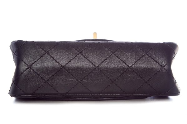 Chanel Black Quilted Soft Lamb Skin 2.55 Mini AGHW Handbag on Sale