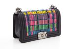 Chanel Navy Lambskin &  Pink Multi Media Detail Medium Boybag For Discount