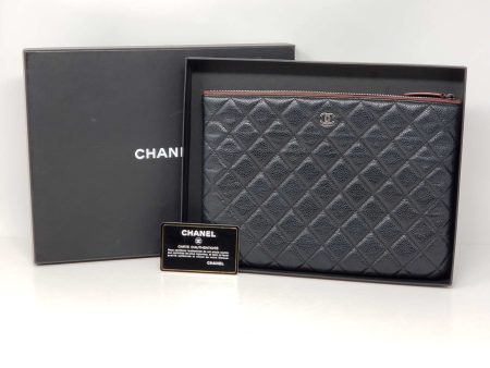 Chanel CC Caviar Quilted Cosmetic   Clutch Bag Online Sale