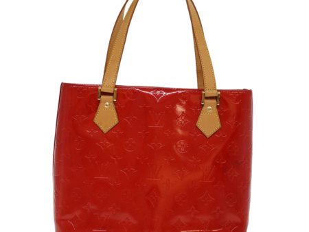 LOUIS VUITTON Monogram Vernis Houston Hand Bag Red M91092 LV  47972 For Sale