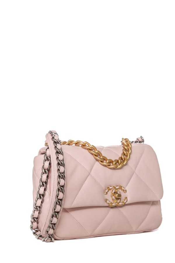 Chanel Light Pink Small Chanel 19 two toned hardware (2022) Handbag For Cheap