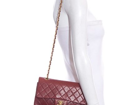 Chanel Burgundy Medium Classic Double Flap Handbag For Sale