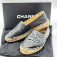 Chanel CC Lambskin Black Espadrille Shoes For Cheap