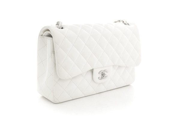 Chanel Jumbo Classic Double Flap Creme Quilted Calfskin Shoulder Bag Hot on Sale