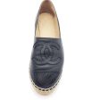 Chanel CC Lambskin Black Espadrille Shoes For Cheap