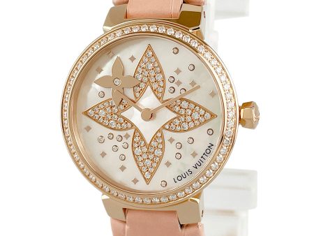 LOUIS VUITTON Tambour Slim Star Blossom 28 battery replacedquartz Women s Watches Hot on Sale