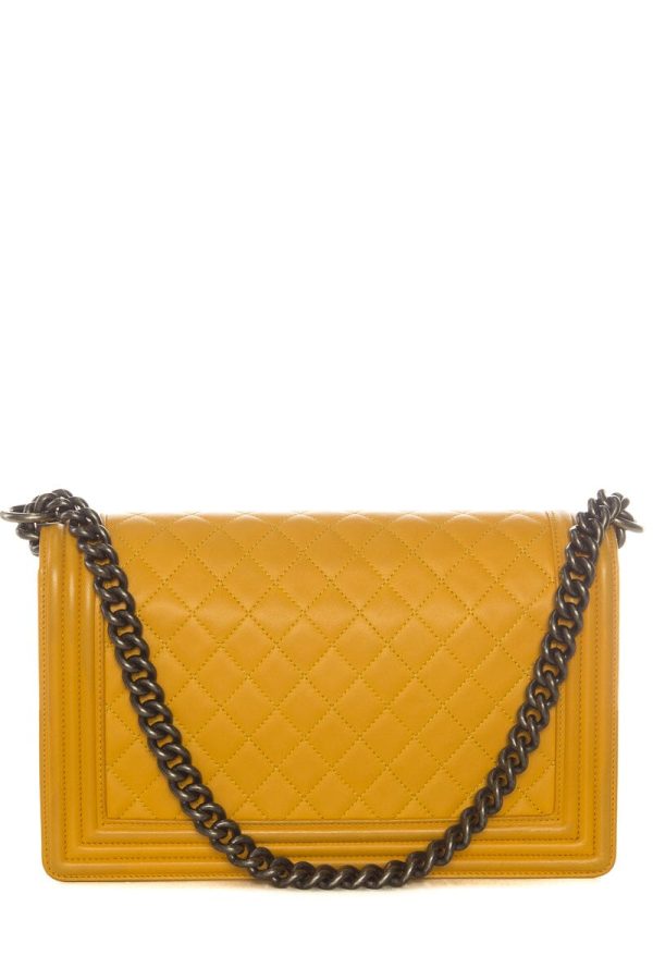 Chanel Yellow Medium Boybag RHW Lambskin  Handbag Cheap