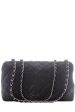 Chanel Black Denim Single Flap Jumbo SHW Handbag Cheap