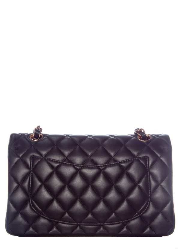 Chanel Black Lambskin Small Classic Flap RGHW  Handbag Online Hot Sale