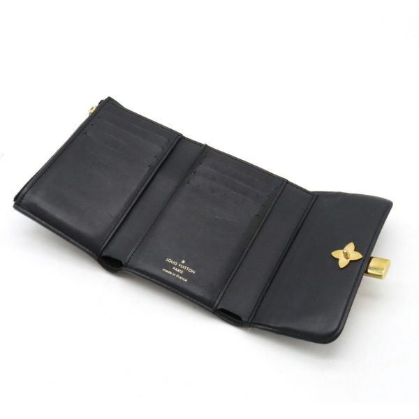 LOUIS VUITTON Monogram Portefeuille Flower Trifold Wallet Noir Black M62578 Fashion