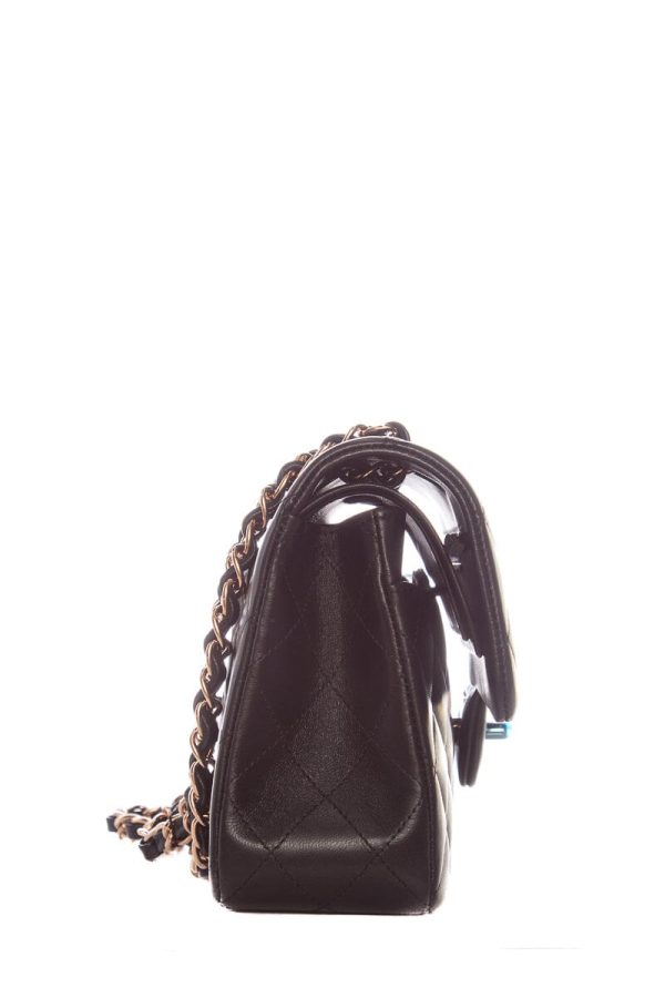 Chanel Black Lambskin Small Classic Flap RGHW  Handbag Online Hot Sale