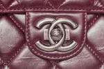 Chanel Perfect Edge Flap Burgundy with Silver Hardware Handbag Hot on Sale