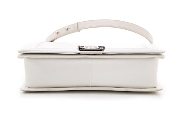 Chanel 2012 Limited Edition Iridescent White XL Boybag Online now