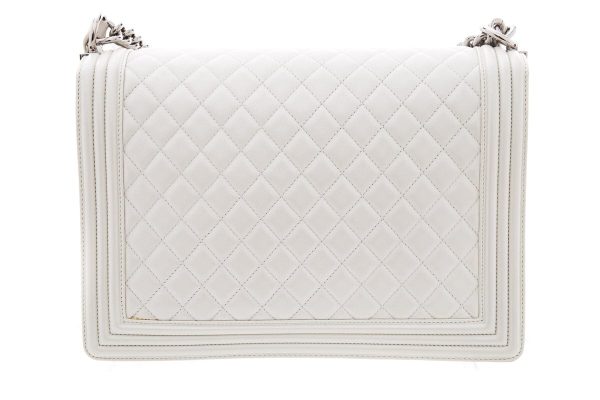 Chanel 2012 Limited Edition Iridescent White XL Boybag Online now