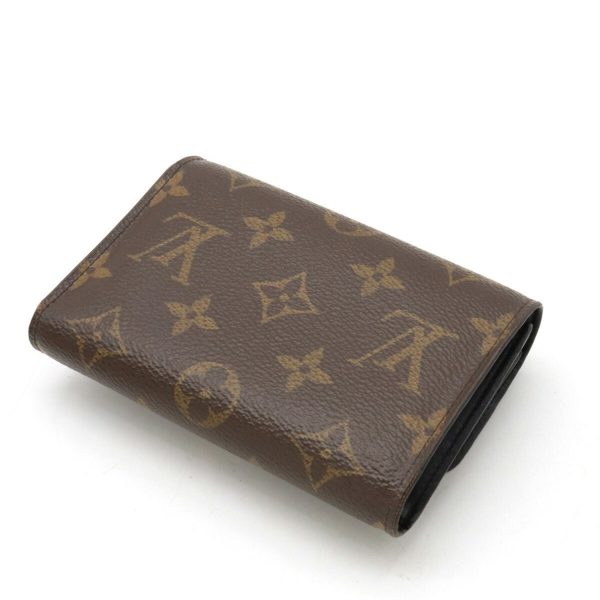 LOUIS VUITTON Monogram Portefeuille Flower Trifold Wallet Noir Black M62578 Fashion