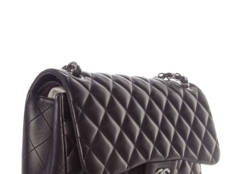 Chanel Black Jumbo Lambskin Double SHW  Handbag on Sale