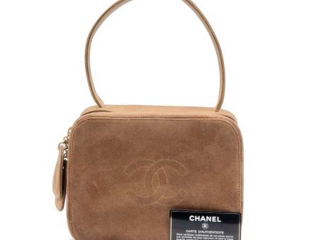 Chanel CC Suede Brown Rare Vintage Hand Bag Online now