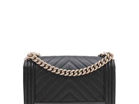 Chanel Black Chevron Le Boy Flap Bag on Sale