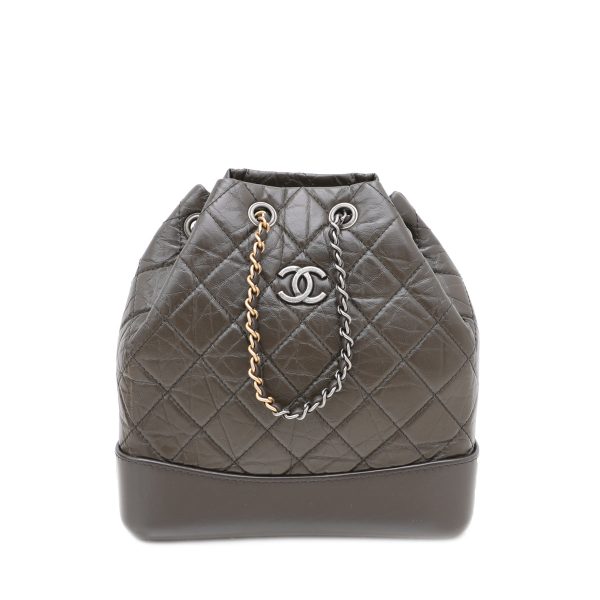 Chanel Dark Olive CC Gabrielle Small Backpack Bag on Sale