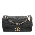 Chanel Black Surpique Chevron Flap Bag Sale