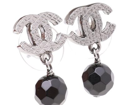 Chanel Black CC Crystal Clip On Earrings Small Cheap