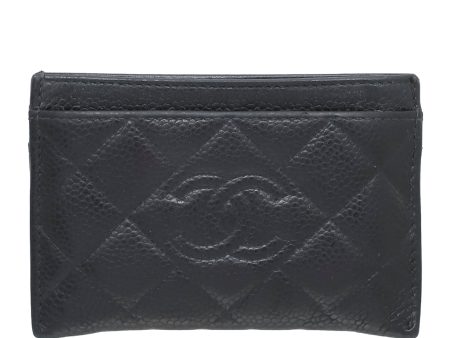 Chanel Black CC Diamond Card Holder Online