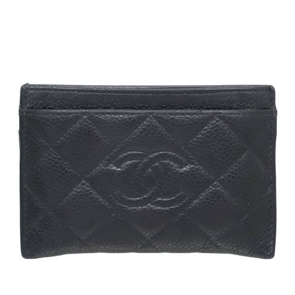 Chanel Black CC Diamond Card Holder Online