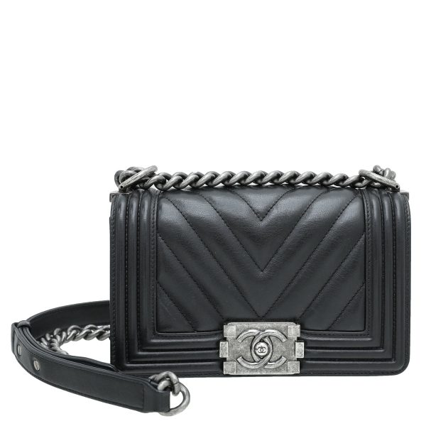 Chanel Black Le Boy Chevron Small Bag For Cheap