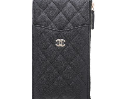 Chanel Black CC Classic Phone Flat Wallet Pouch For Cheap