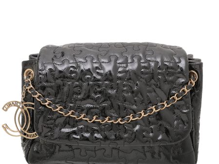 Chanel Black Puzzle Accordion Flap Bag For Sale