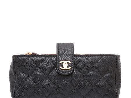 Chanel Black CC O Mini Mobile Pouch Online now