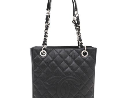 Chanel Black Petite Shopping Tote Bag For Cheap