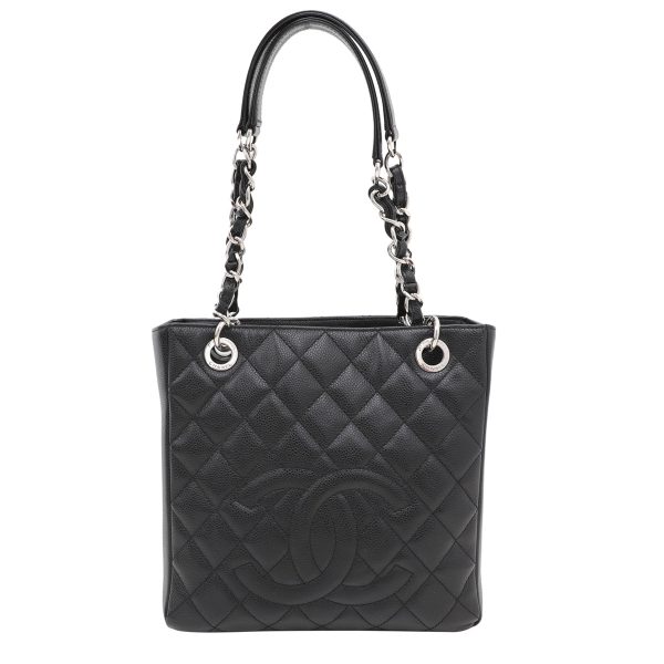 Chanel Black Petite Shopping Tote Bag For Cheap