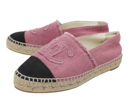 Chanel Bicolor CC Linen Espadrille 36 Discount