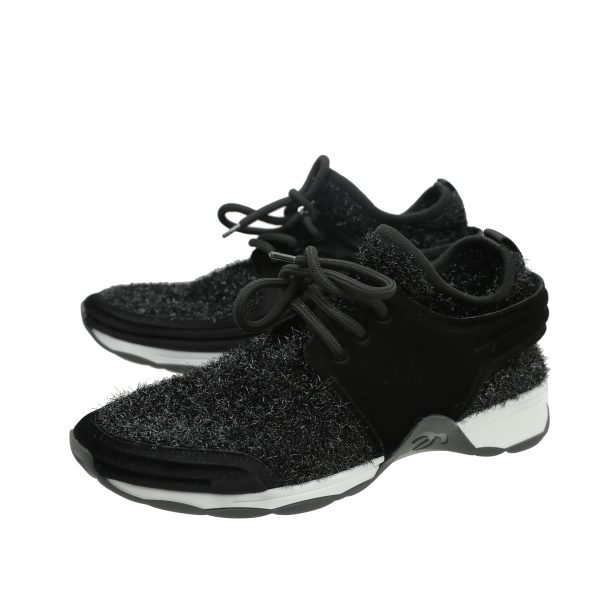 Chanel Black Knit Sock Sparkle Weekend Trainer Sneaker 38 Online now