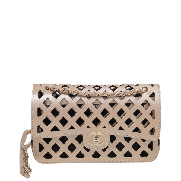 Chanel Bicolor Perforated Flap Tweed Pouch Online