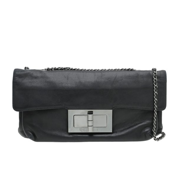 Chanel Black Mademoiselle Turn Lock Flap Bag For Sale