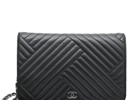 Chanel Black CC Crossing Wallet On Chain Discount