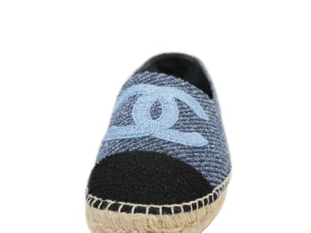 Chanel Bicolor Tweed CC Embroidered Espadrille 39 Cheap