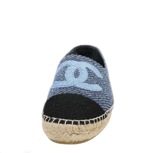 Chanel Bicolor Tweed CC Embroidered Espadrille 39 Cheap