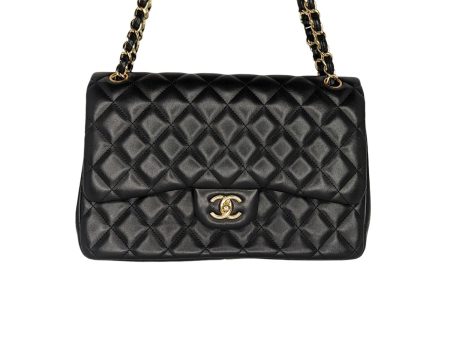 Chanel Classic Quilted Lambskin Double Jumbo Flap For Sale