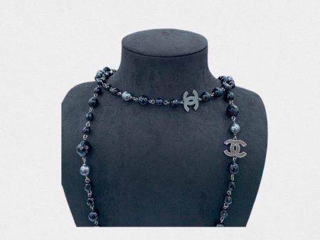 Chanel black long necklace - 2010s on Sale