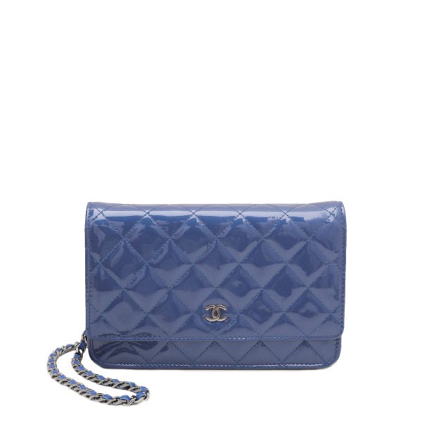 Chanel Blue Classic Wallet On Chain Cheap